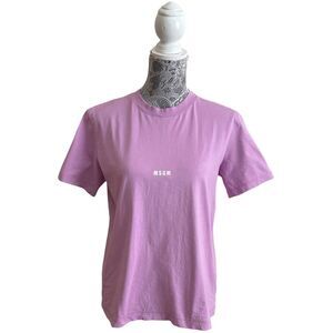 Msgm Logo T-Shirt Lilac Purple Size Large